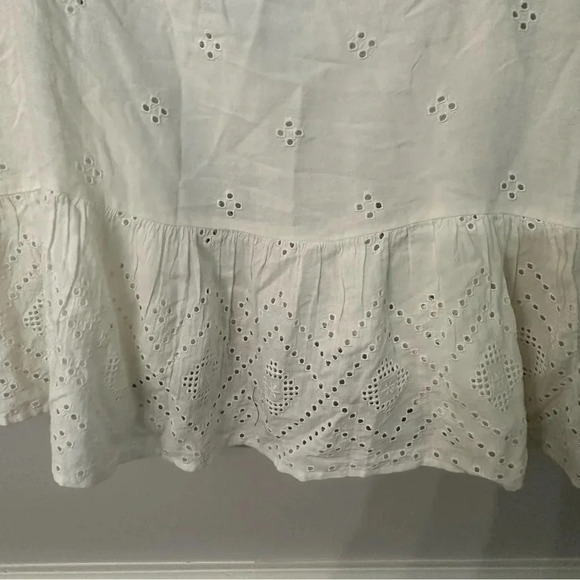 NWT Madewell Rosalie Tie Strap Eyelet Smocked Top in Ivory Sz 3X - Picture 5 of 14